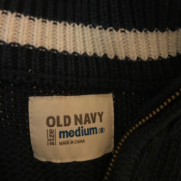 Hayden Half-Zip Sweater - Nantucket Navy with Osprey Oatmeal Stork